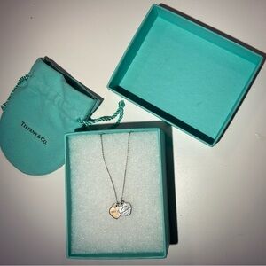 Tiffany & Co. Double Heart Tag Pendant in Silver and Rose Gold